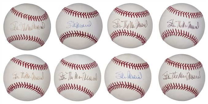 Lot of (8) Stan Musial Single Signed Baseballs (JSA)